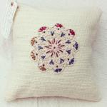 Vintage Doily Hand-stitched Woollen Cushion