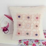 Soft Woollen Cushion, With Vintage Doily And..