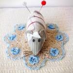 Hattie The Mouse Handmade Pincushion, With Cream..