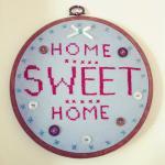 Home Sweet Home Hand Embroidered, Embroidery Hoop..