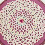 Vintage Doily Wall Hanging, Hand Stitched And..