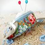 Mouse Pincushion With Sweet White Bow