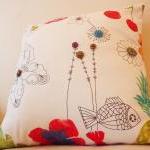 Handmade Cushion With Vintage Buttons.