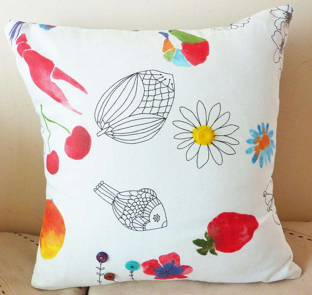 Kitsch And Quirky Handmade Cushion.